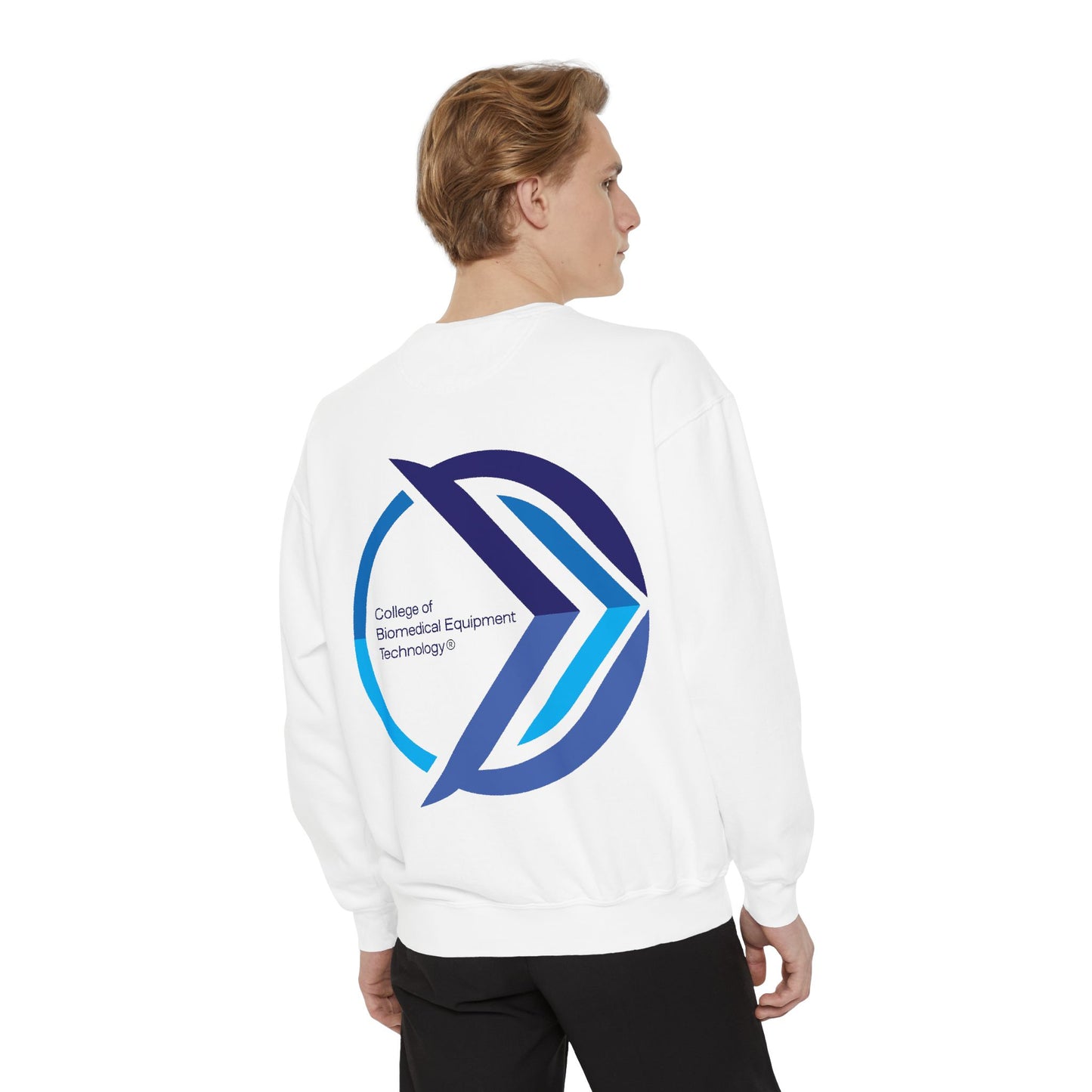 Comfort Colors Unisex Lightweight Crewneck Sweatshirt - College of Biomedical Equipment Technology Front & Back Logo