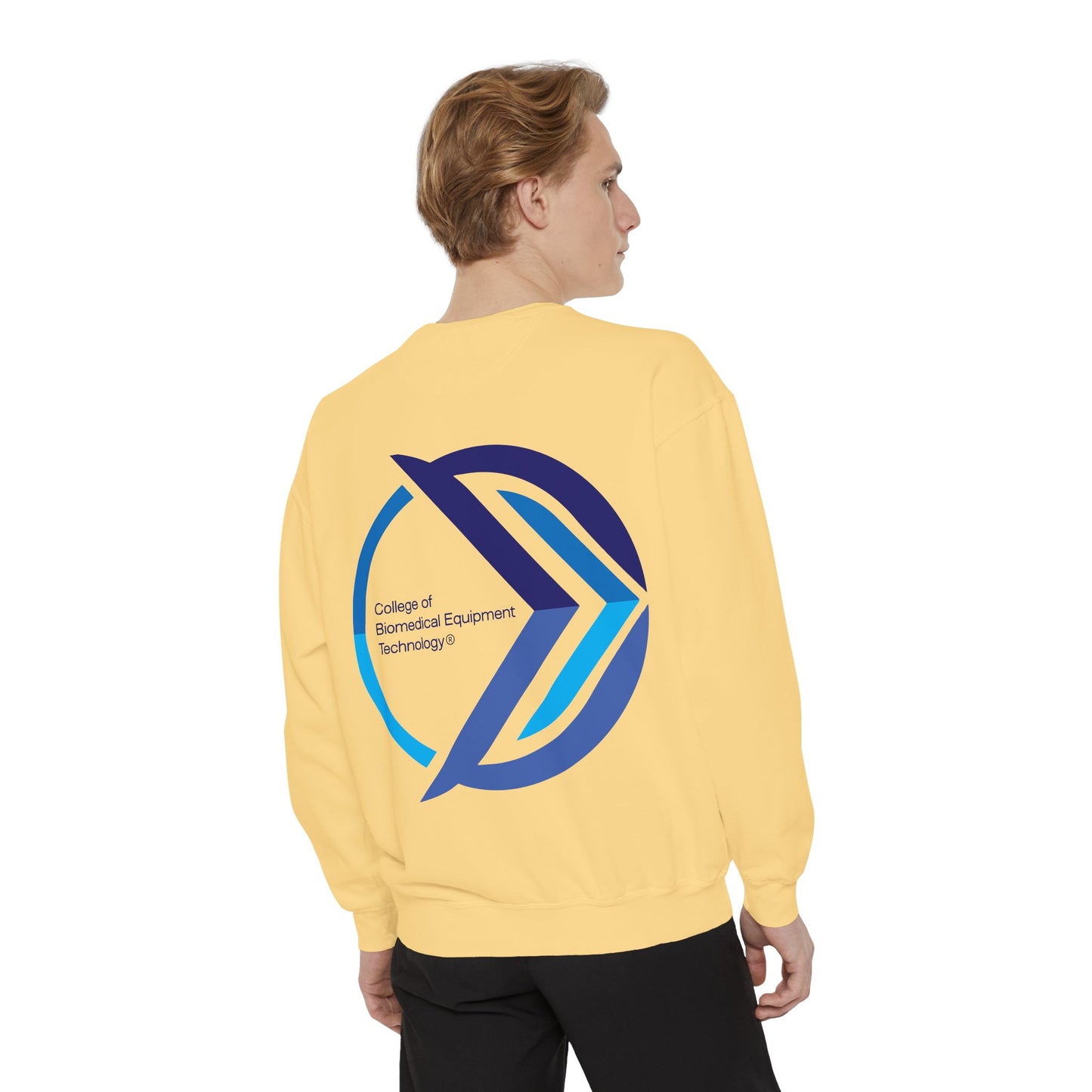 Comfort Colors Unisex Lightweight Crewneck Sweatshirt - College of Biomedical Equipment Technology Front & Back Logo