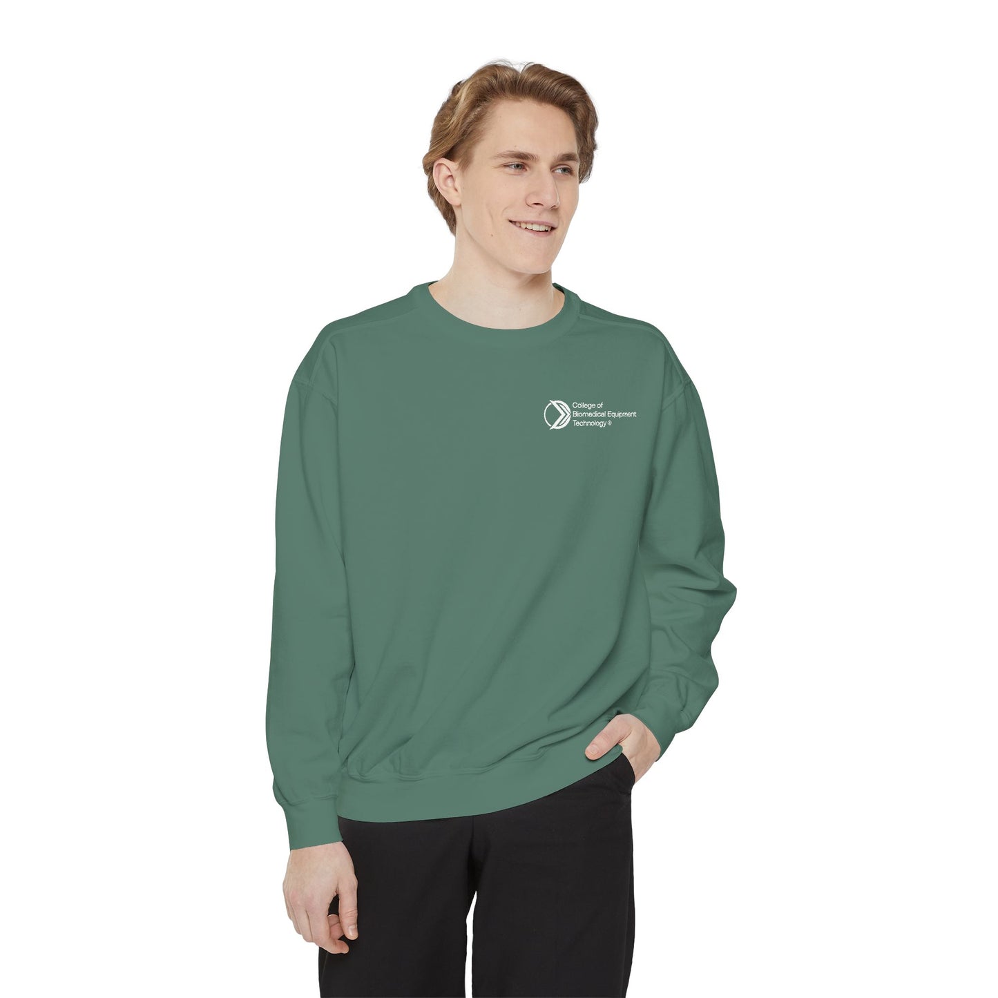 Comfort Colors Unisex Lightweight Crewneck Sweatshirt - College of Biomedical Equipment Technology Front & Back Logo