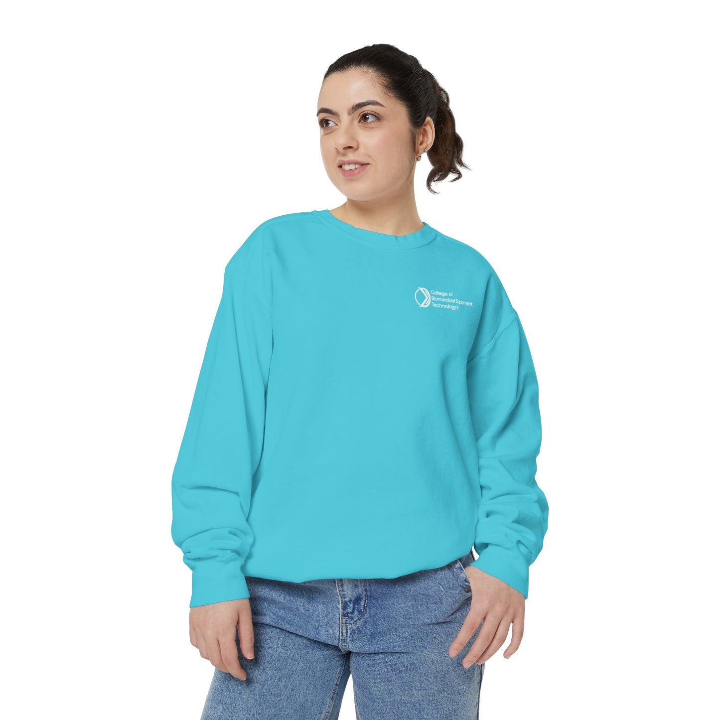 Comfort Colors Unisex Lightweight Crewneck Sweatshirt - College of Biomedical Equipment Technology Front & Back Logo