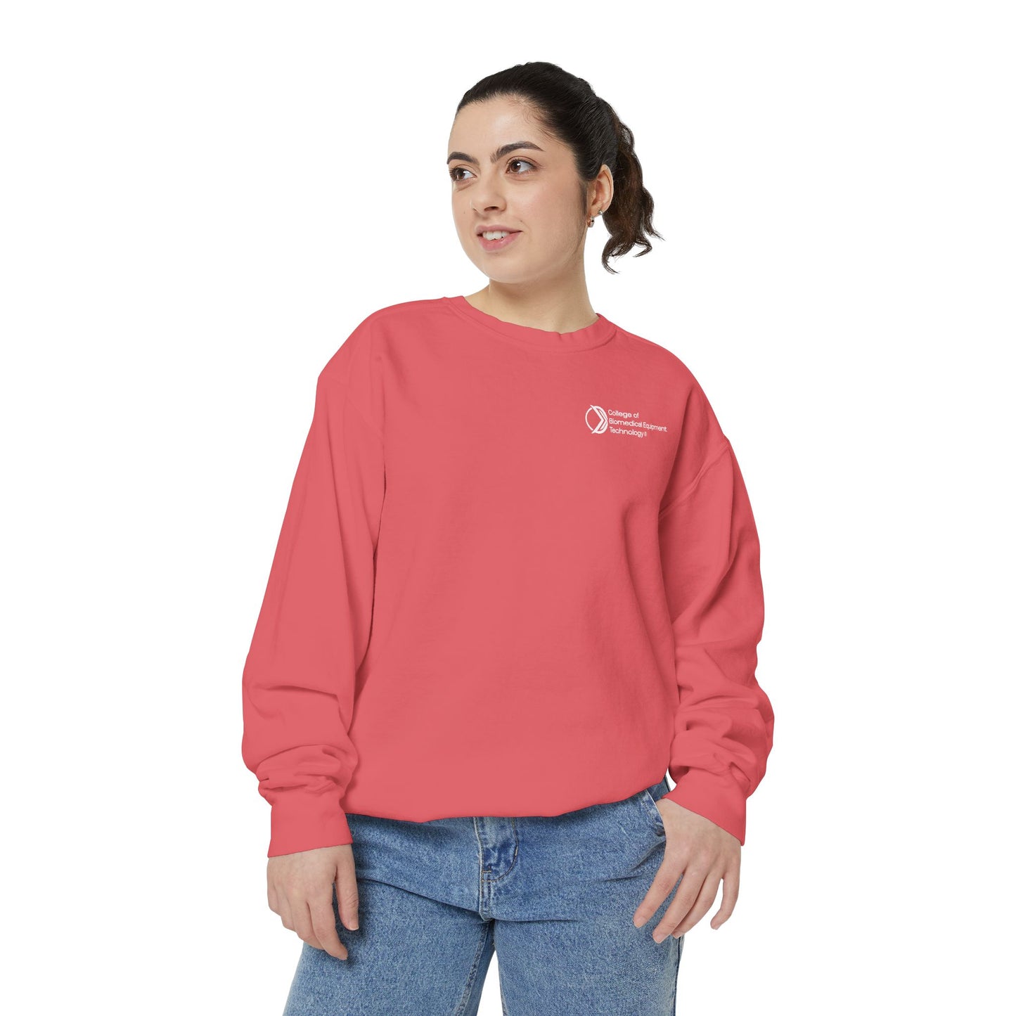 Comfort Colors Unisex Lightweight Crewneck Sweatshirt - College of Biomedical Equipment Technology Front & Back Logo