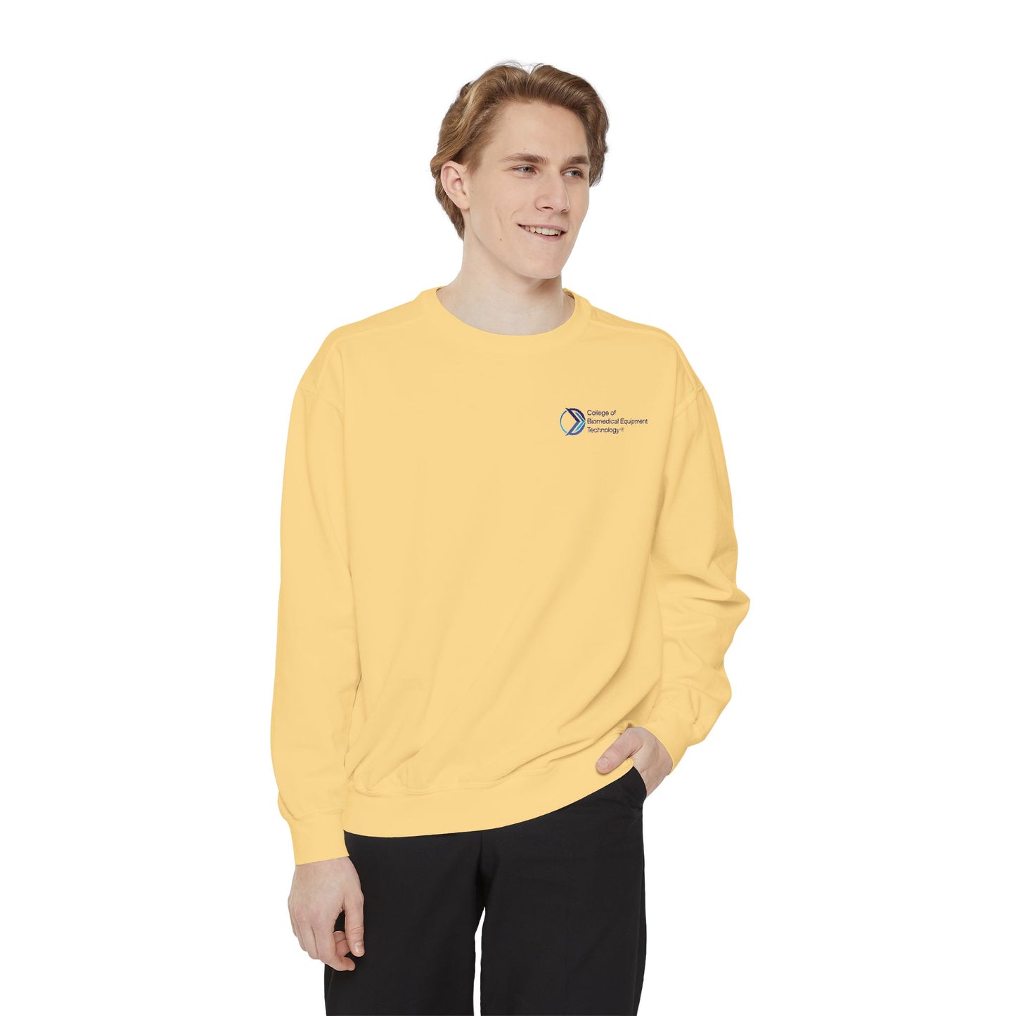 Comfort Colors Unisex Lightweight Crewneck Sweatshirt - College of Biomedical Equipment Technology Front & Back Logo
