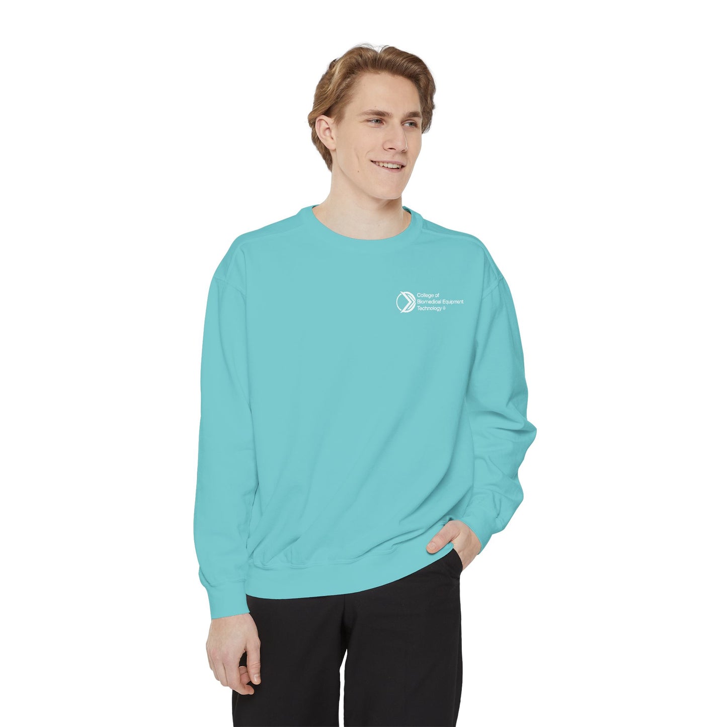 Comfort Colors Unisex Lightweight Crewneck Sweatshirt - College of Biomedical Equipment Technology Front & Back Logo