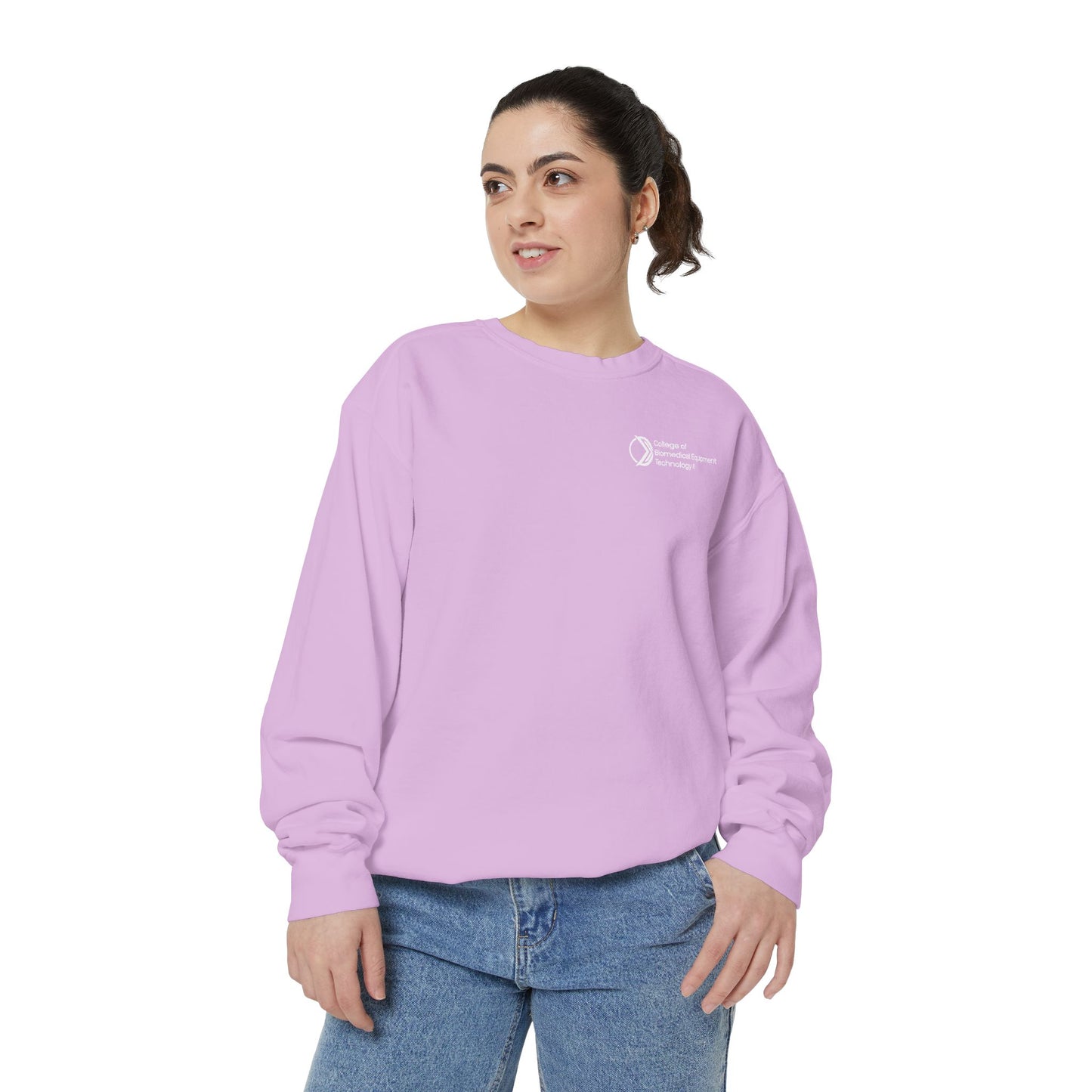 Comfort Colors Unisex Lightweight Crewneck Sweatshirt - College of Biomedical Equipment Technology Front & Back Logo
