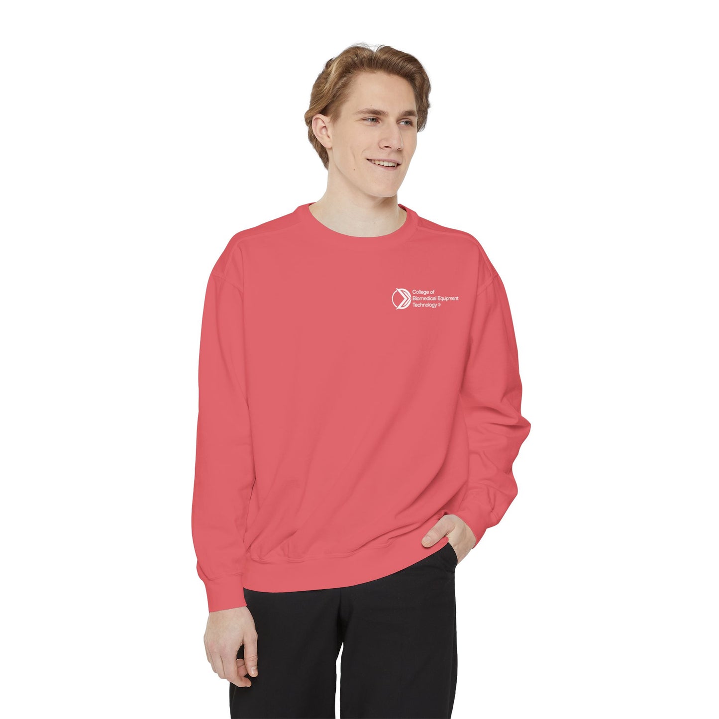 Comfort Colors Unisex Lightweight Crewneck Sweatshirt - College of Biomedical Equipment Technology Front & Back Logo