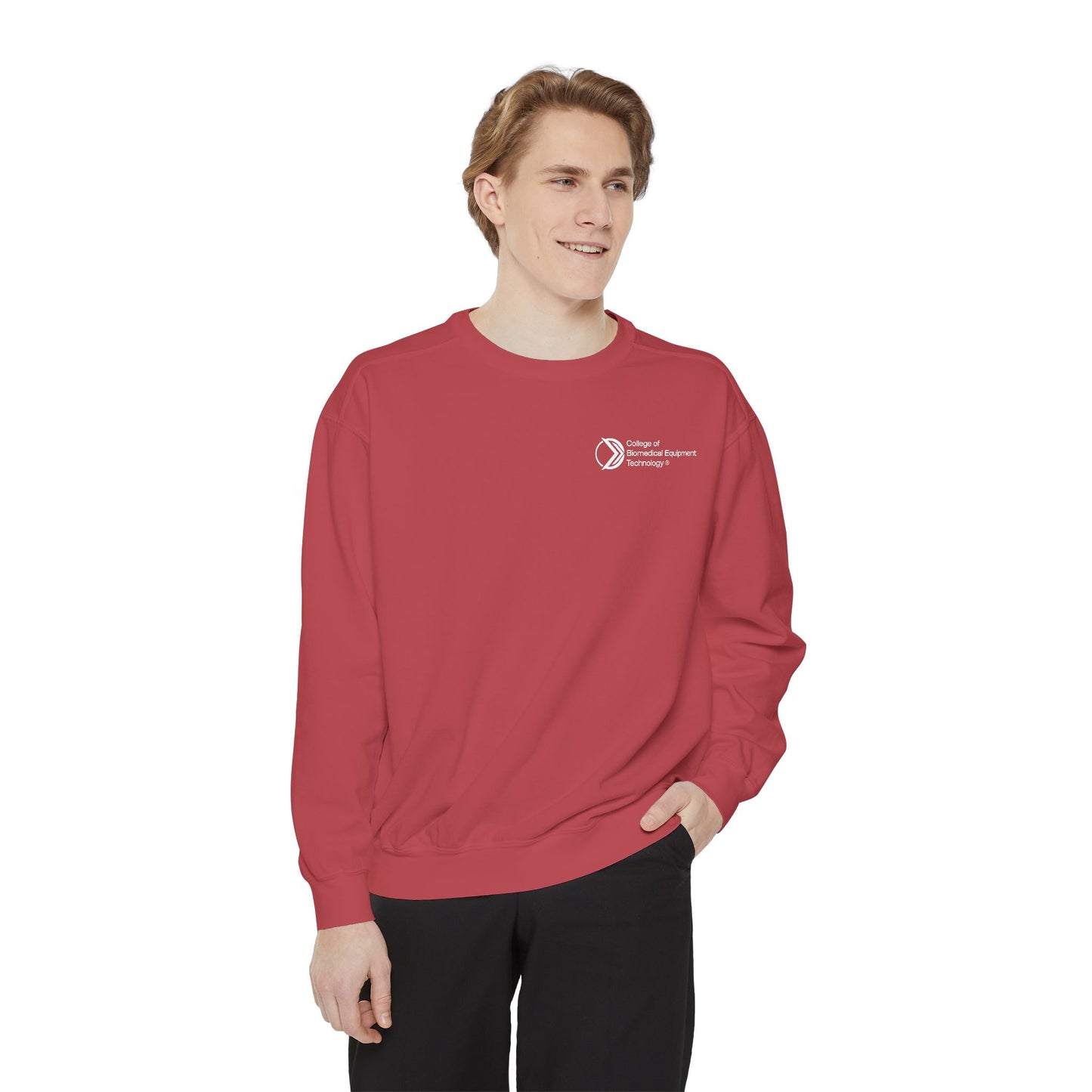 Comfort Colors Unisex Lightweight Crewneck Sweatshirt - College of Biomedical Equipment Technology Front & Back Logo