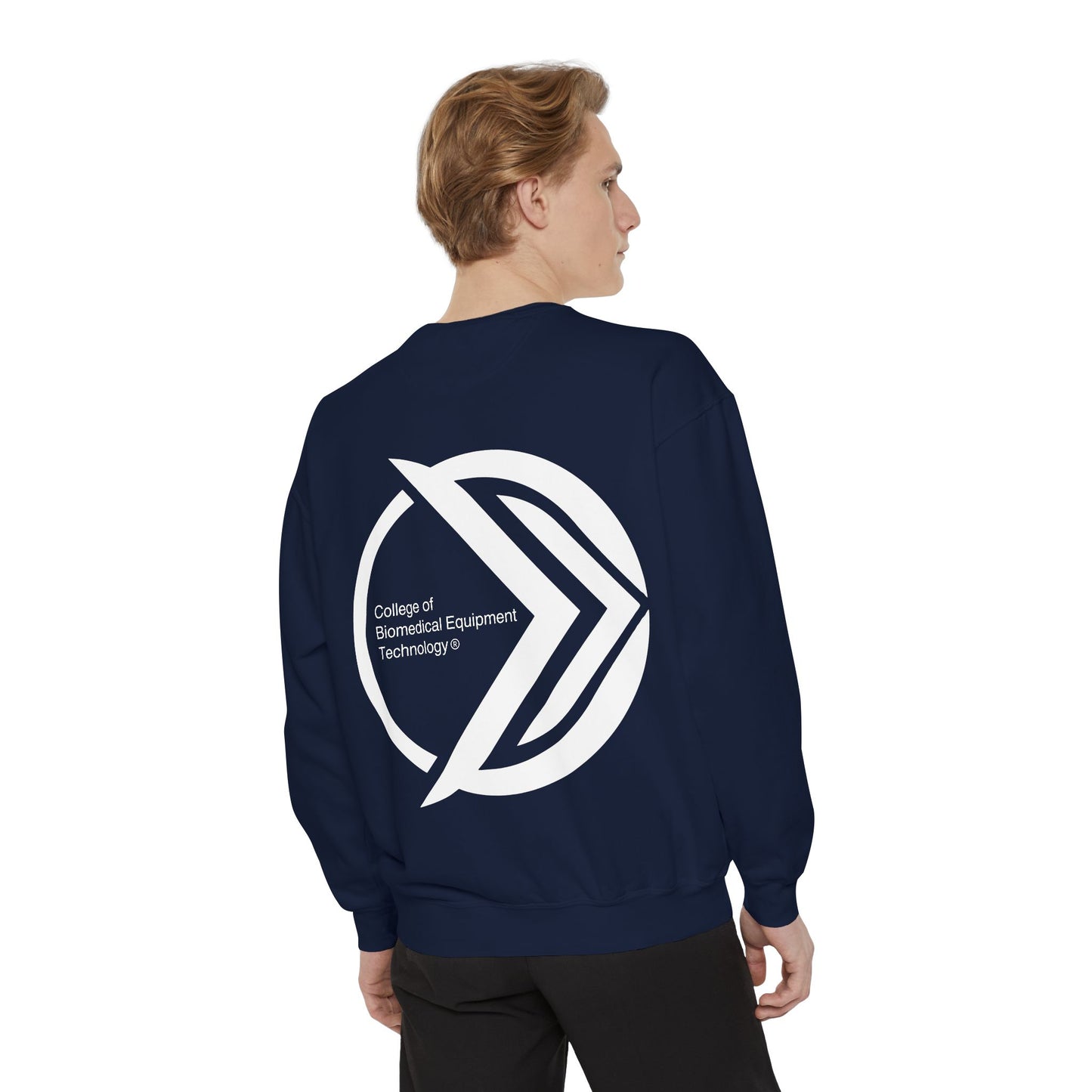 Comfort Colors Unisex Lightweight Crewneck Sweatshirt - College of Biomedical Equipment Technology Front & Back Logo