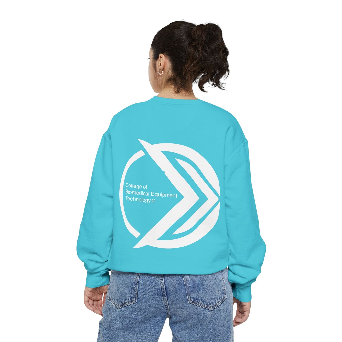 Comfort Colors Unisex Lightweight Crewneck Sweatshirt - College of Biomedical Equipment Technology Front & Back Logo
