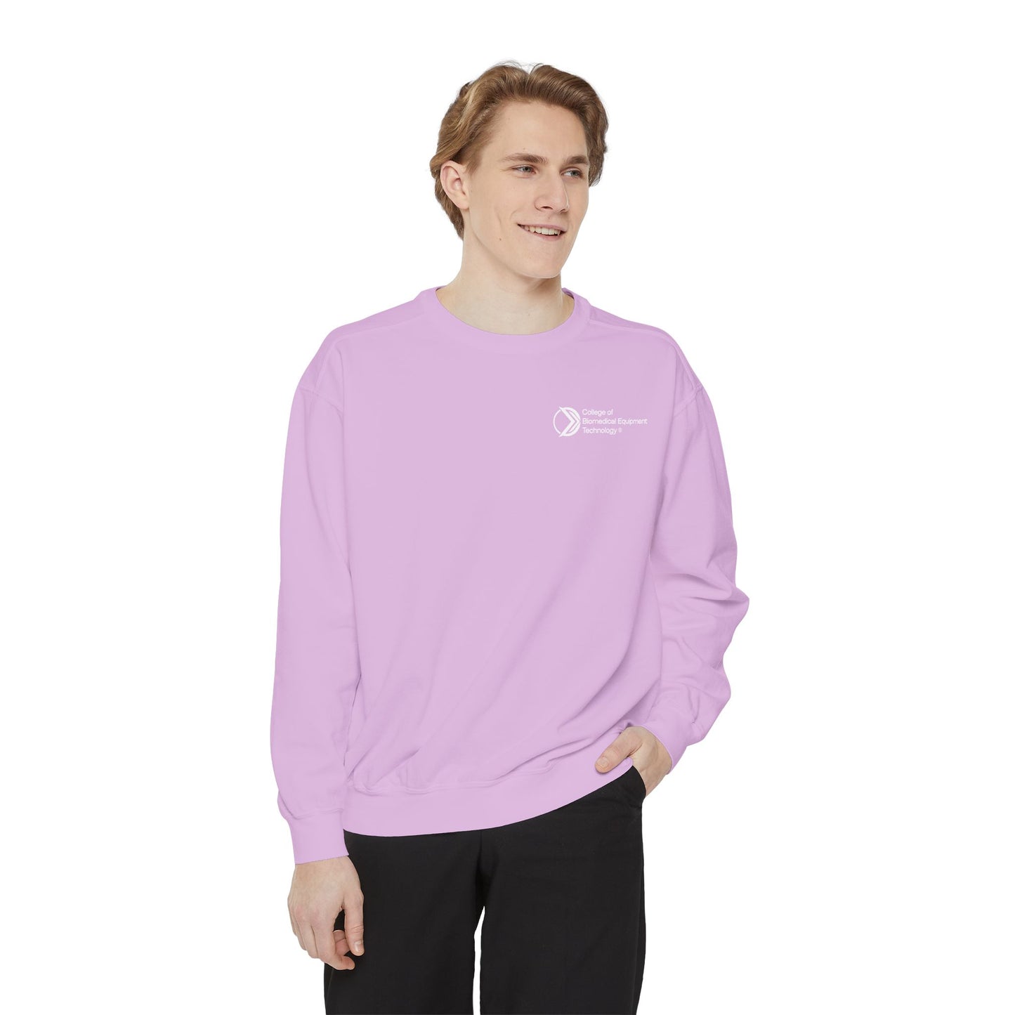 Comfort Colors Unisex Lightweight Crewneck Sweatshirt - College of Biomedical Equipment Technology Front & Back Logo