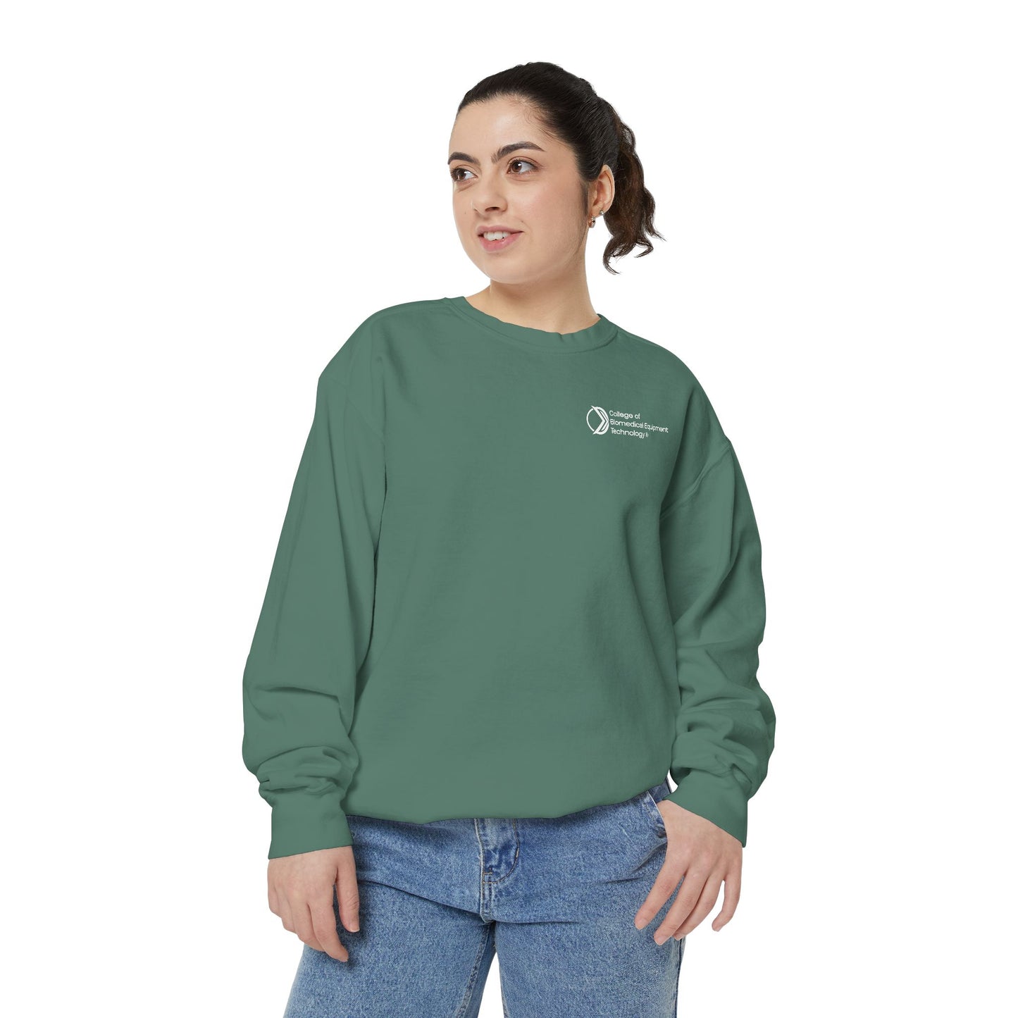 Comfort Colors Unisex Lightweight Crewneck Sweatshirt - College of Biomedical Equipment Technology Front & Back Logo