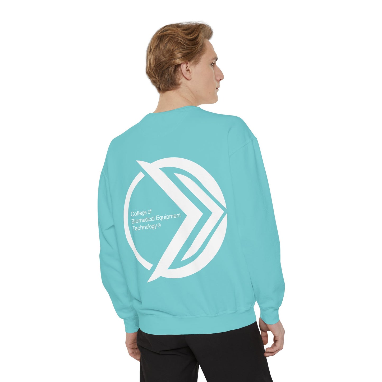 Comfort Colors Unisex Lightweight Crewneck Sweatshirt - College of Biomedical Equipment Technology Front & Back Logo