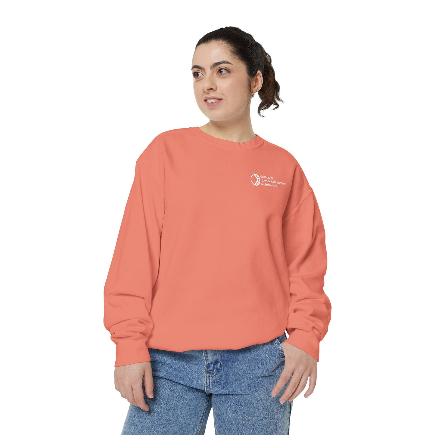 Comfort Colors Unisex Lightweight Crewneck Sweatshirt - College of Biomedical Equipment Technology Front & Back Logo