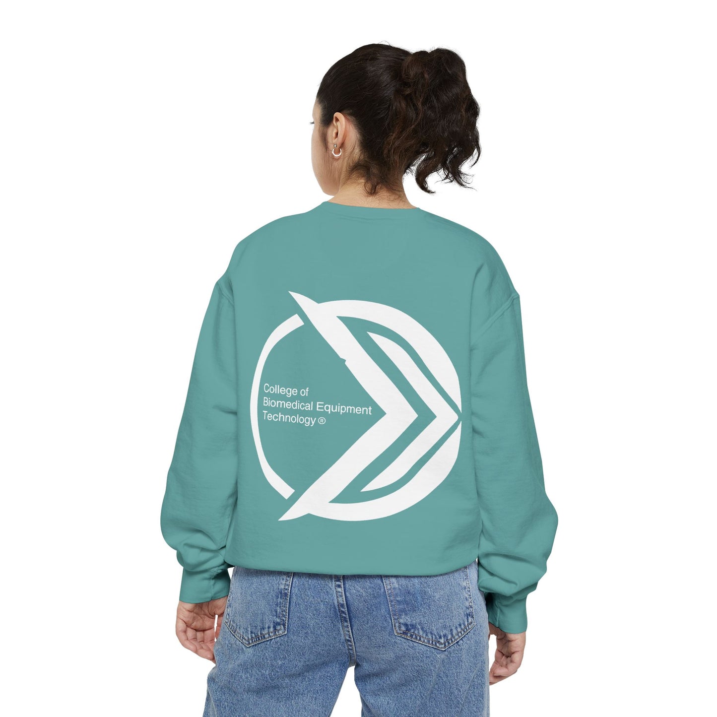Comfort Colors Unisex Lightweight Crewneck Sweatshirt - College of Biomedical Equipment Technology Front & Back Logo