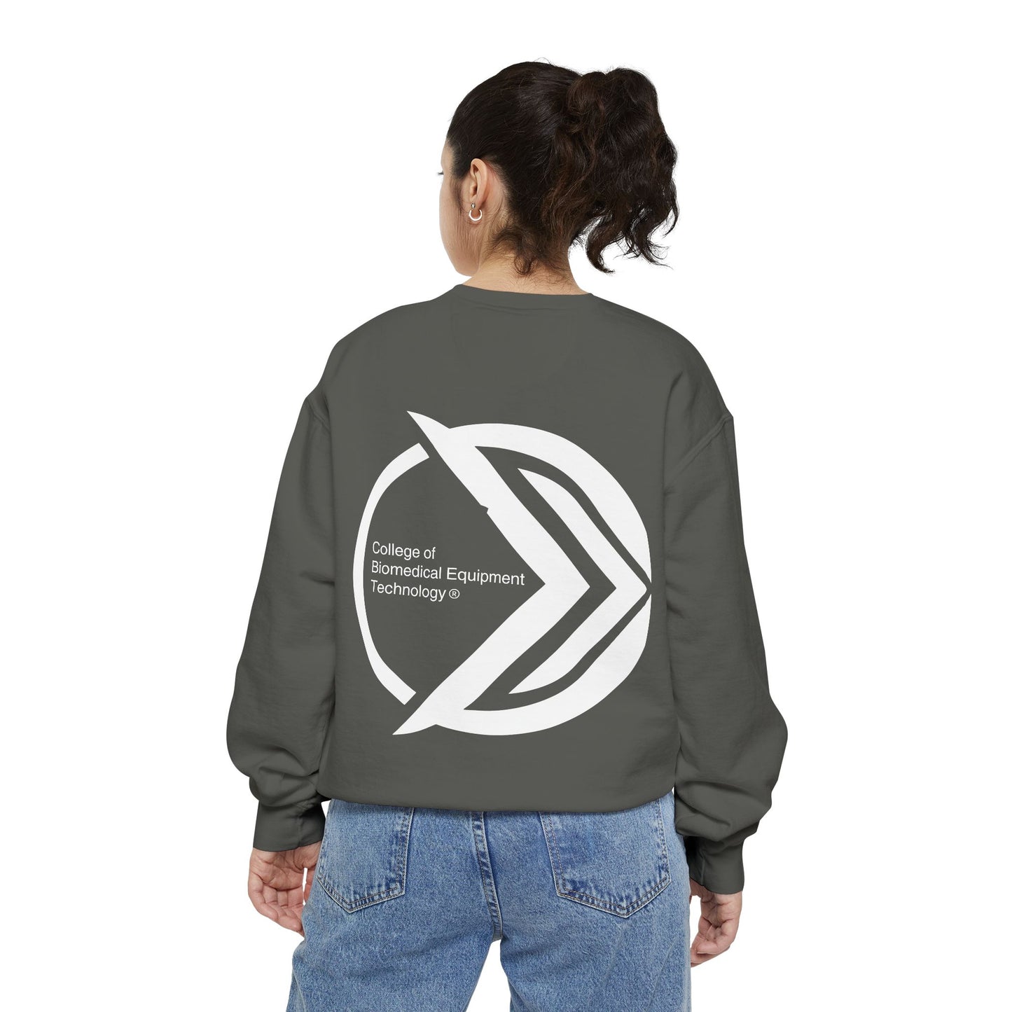 Comfort Colors Unisex Lightweight Crewneck Sweatshirt - College of Biomedical Equipment Technology Front & Back Logo