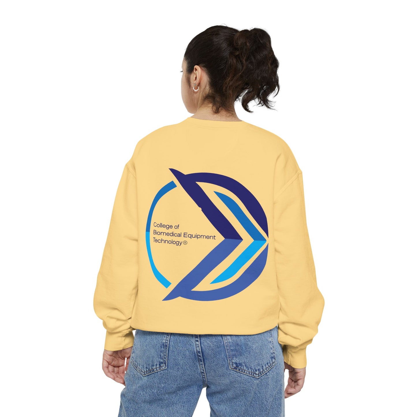 Comfort Colors Unisex Lightweight Crewneck Sweatshirt - College of Biomedical Equipment Technology Front & Back Logo