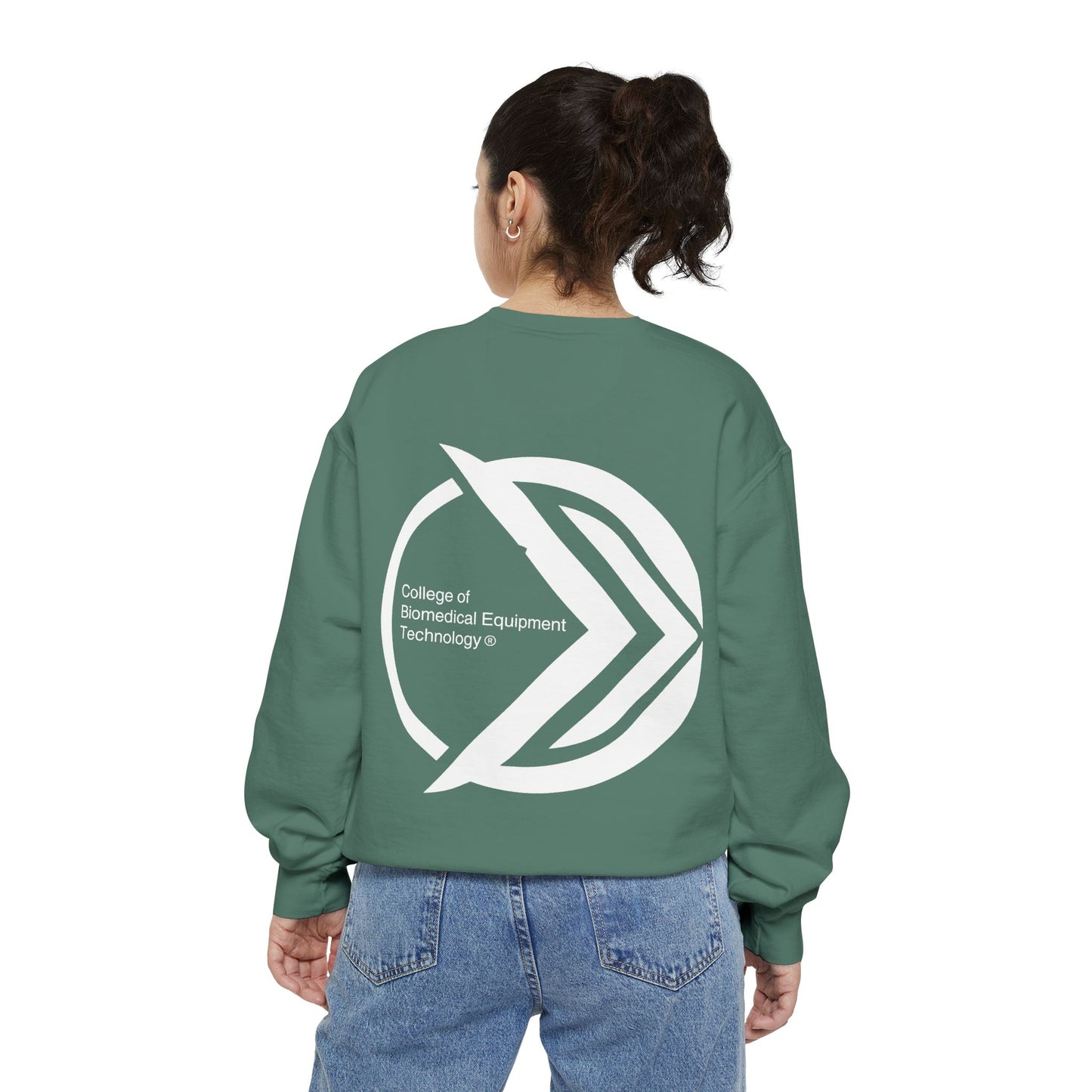 Comfort Colors Unisex Lightweight Crewneck Sweatshirt - College of Biomedical Equipment Technology Front & Back Logo