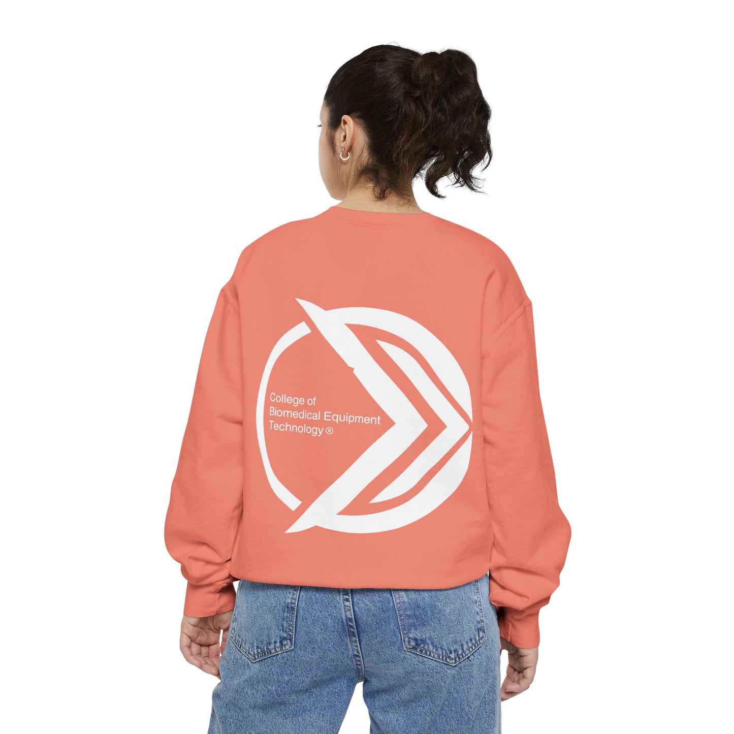 Comfort Colors Unisex Lightweight Crewneck Sweatshirt - College of Biomedical Equipment Technology Front & Back Logo