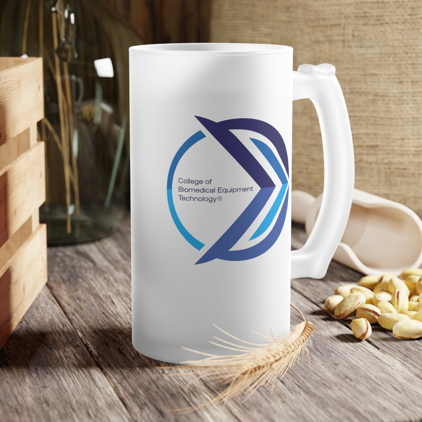 Frosted Glass Beer Mug - College of Biomedical Equipment Technology