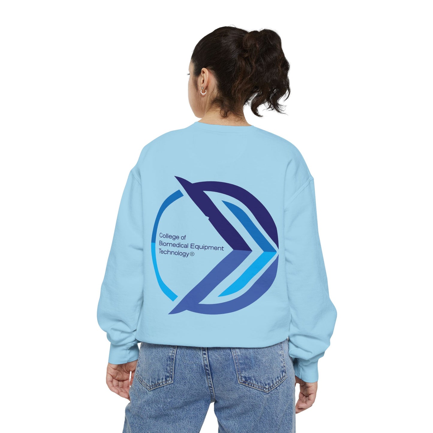 Comfort Colors Unisex Lightweight Crewneck Sweatshirt - College of Biomedical Equipment Technology Front & Back Logo