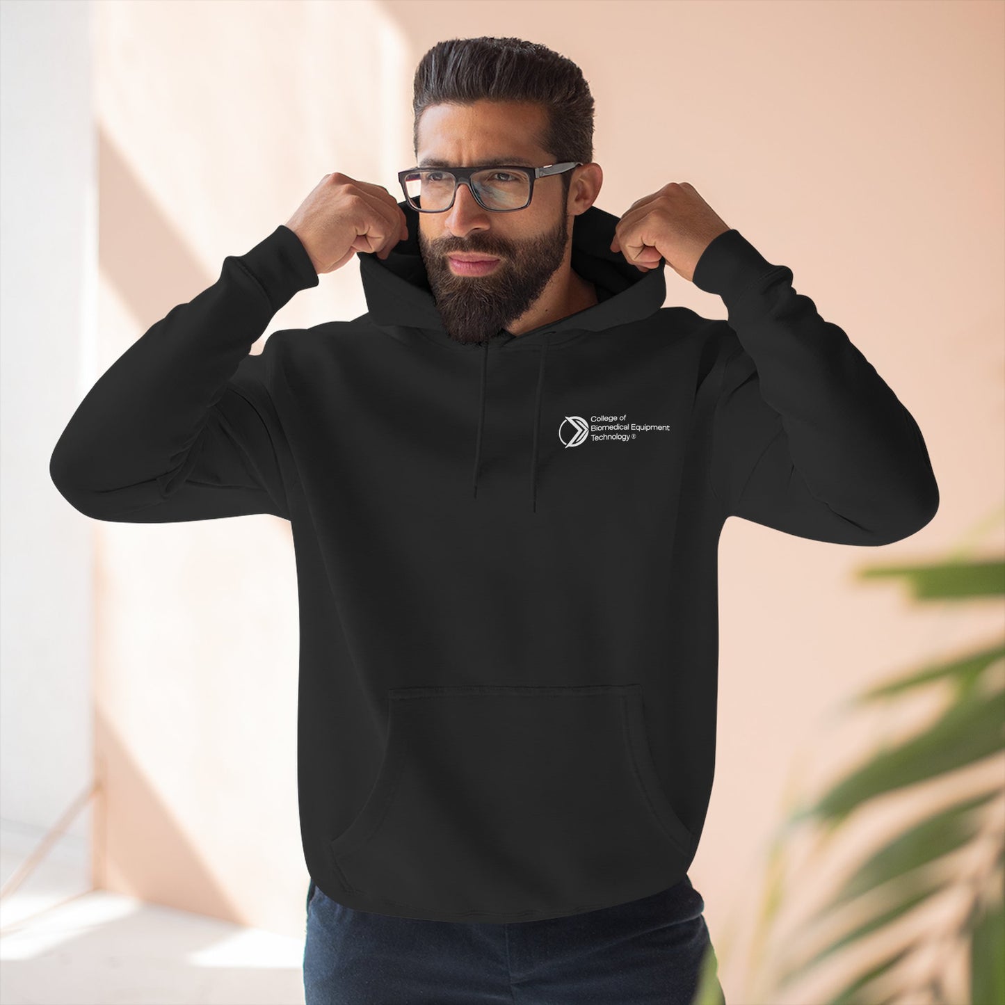 Fleece Hoodie - College of Biomedical Equipment Technology Front & Back Logo