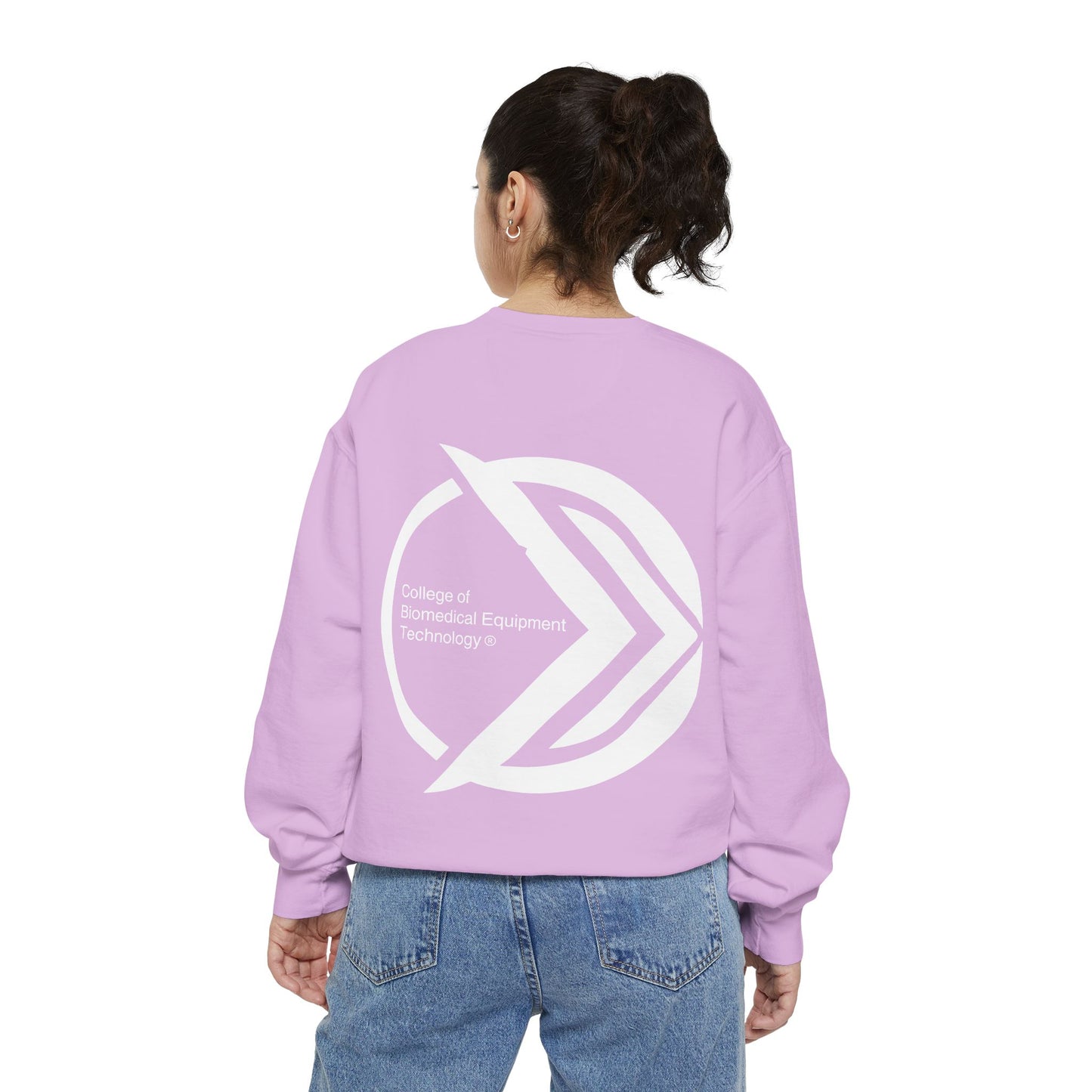 Comfort Colors Unisex Lightweight Crewneck Sweatshirt - College of Biomedical Equipment Technology Front & Back Logo