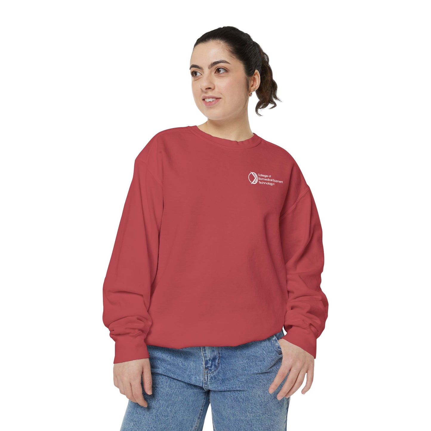 Comfort Colors Unisex Lightweight Crewneck Sweatshirt - College of Biomedical Equipment Technology Front & Back Logo