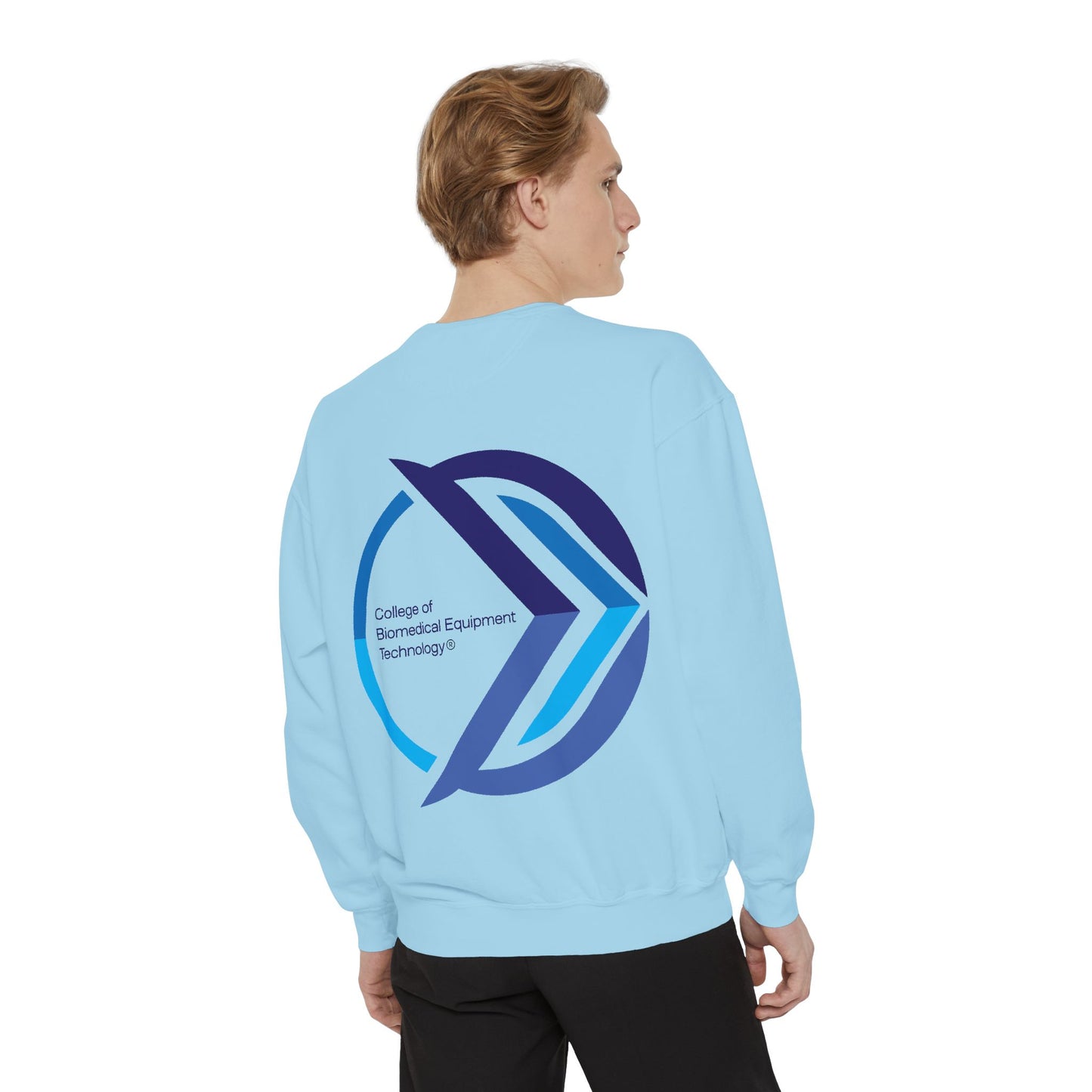 Comfort Colors Unisex Lightweight Crewneck Sweatshirt - College of Biomedical Equipment Technology Front & Back Logo
