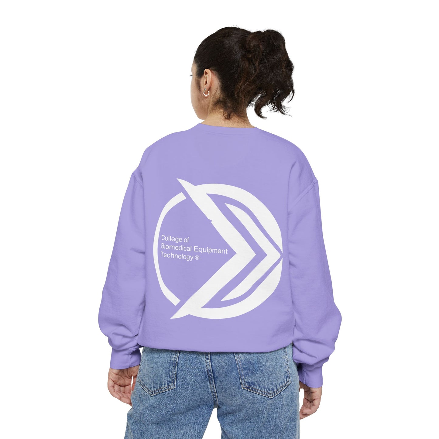 Comfort Colors Unisex Lightweight Crewneck Sweatshirt - College of Biomedical Equipment Technology Front & Back Logo