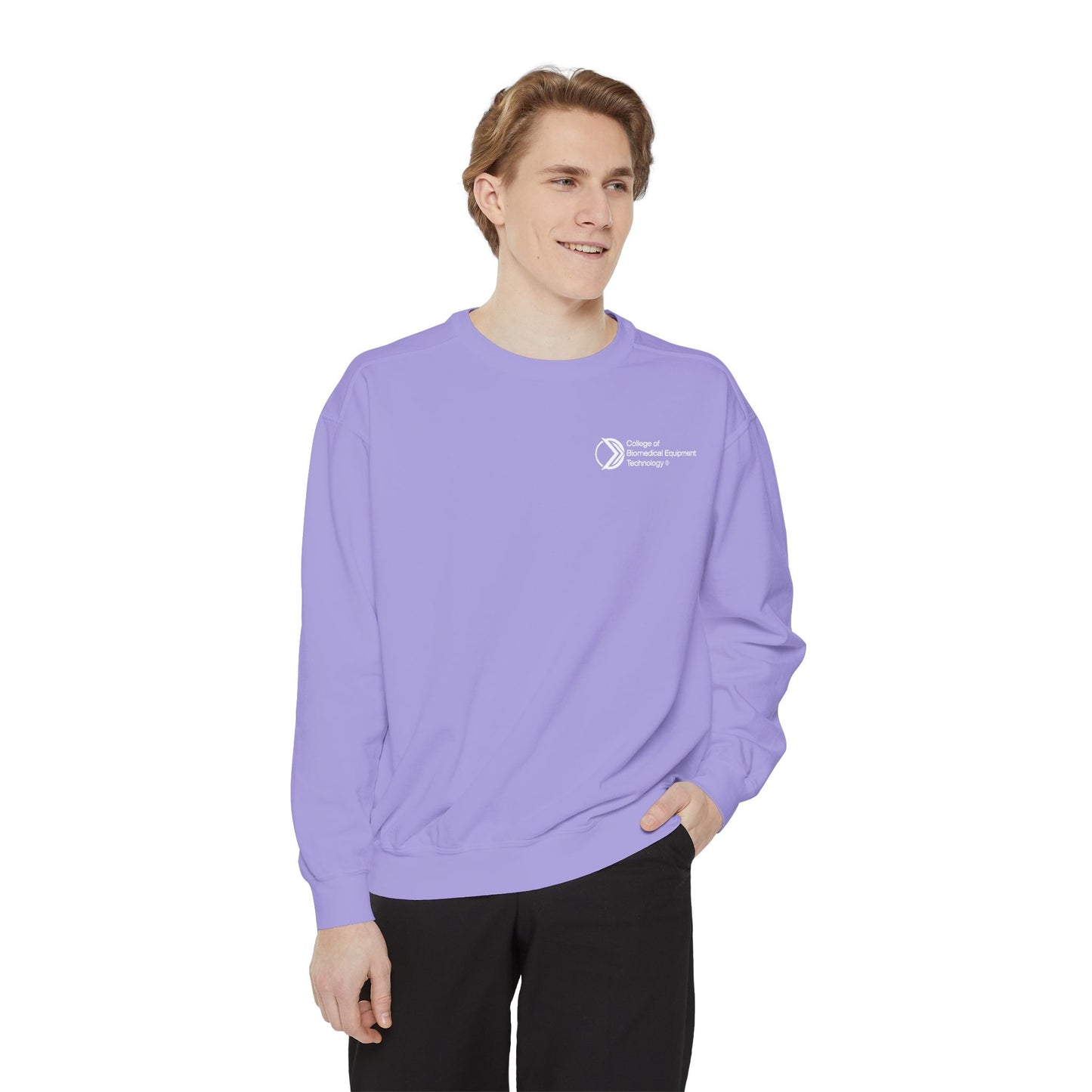 Comfort Colors Unisex Lightweight Crewneck Sweatshirt - College of Biomedical Equipment Technology Front & Back Logo