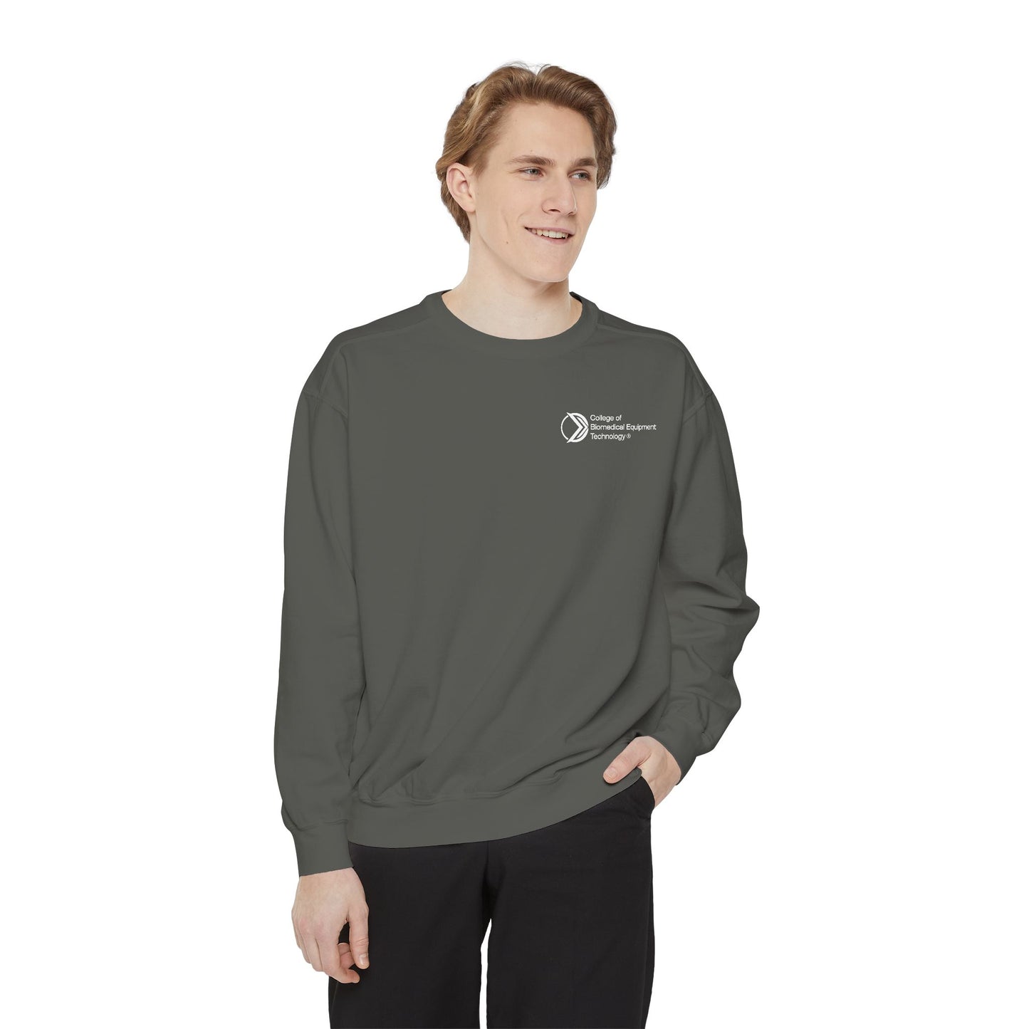 Comfort Colors Unisex Lightweight Crewneck Sweatshirt - College of Biomedical Equipment Technology Front & Back Logo