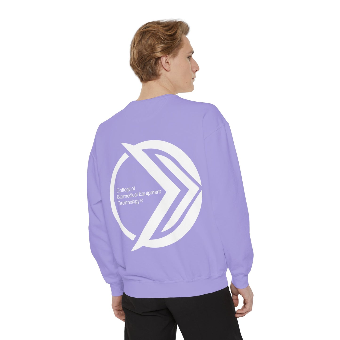 Comfort Colors Unisex Lightweight Crewneck Sweatshirt - College of Biomedical Equipment Technology Front & Back Logo
