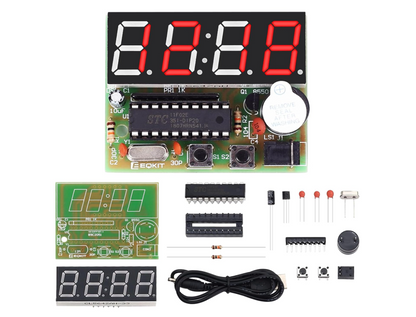 4-Digit Digital Clock Kits with PCB for Soldering