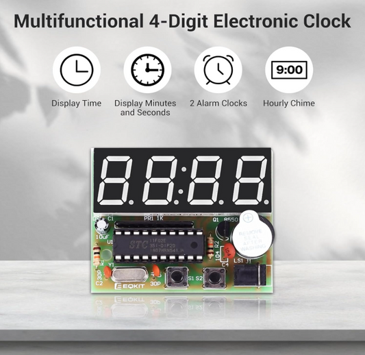 4-Digit Digital Clock Kits with PCB for Soldering