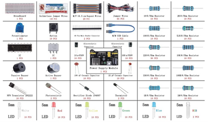 Electronics Fun Kit w/Case & Power Supply Module