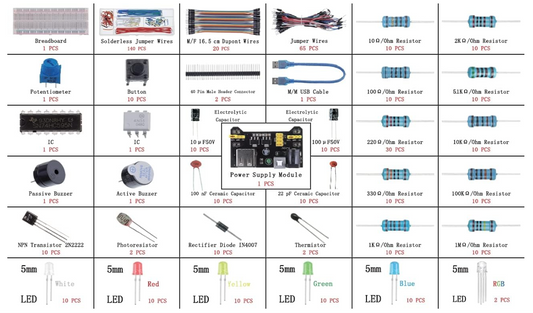 Electronics Fun Kit w/Case & Power Supply Module